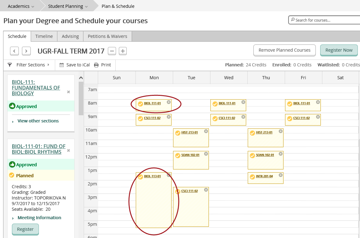 Both lecture and lab on the schedule.